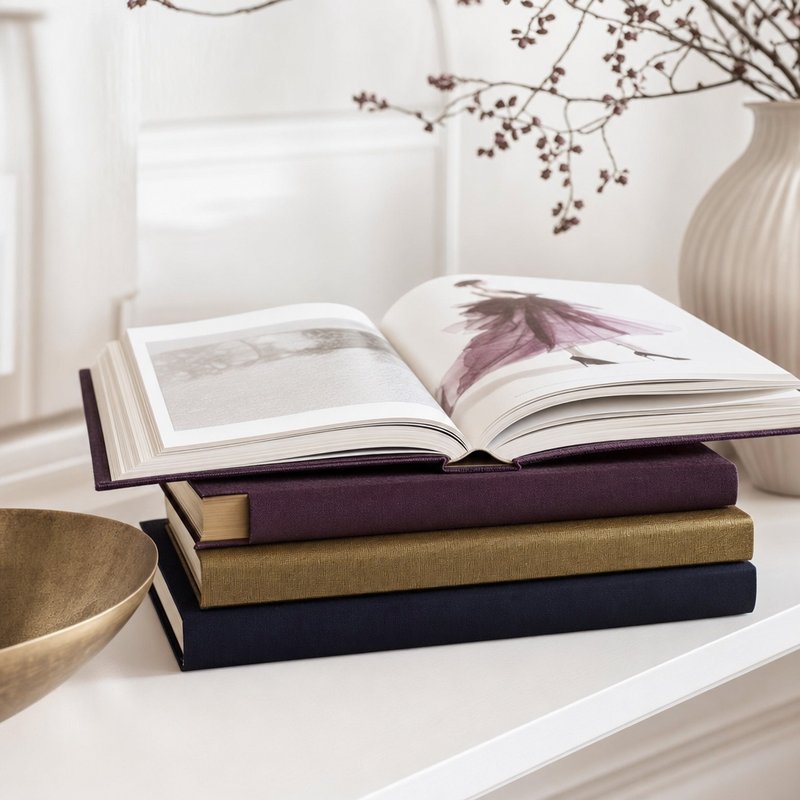 Pila di libri di moda dai colori tenui